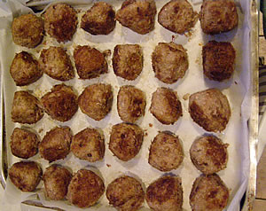 Finishing the Meatballs in the Oven