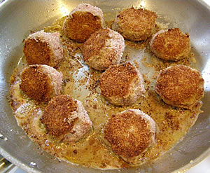 Browning the Coconut Meatballs