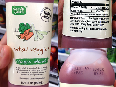 Vital Veggies bottled vegetable juice