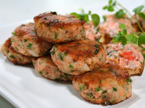 Salmon fish cakes with coconut flour