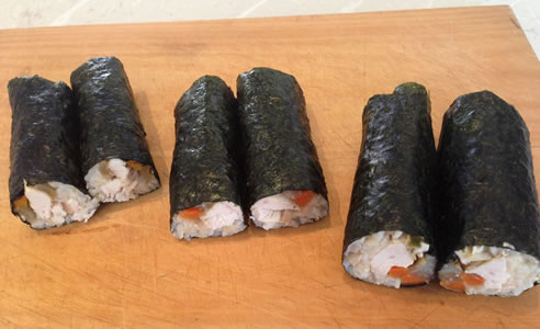 Homemade sushi for work or school lunches