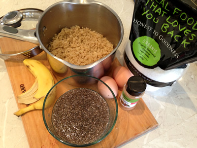 Quinoa chia banana pancakes ingredients