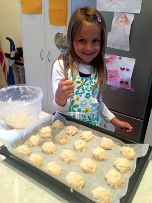 Kids can make coconut macaroons with little help