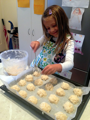 A tablespoon makes perfect size macaroon haystacks