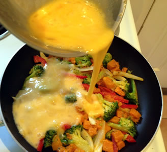 Leftover vegetables make an easy and nutritious omelette