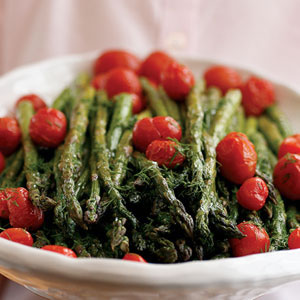 Roasted Asparagus and Cherry Tomatoes Christmas Dish