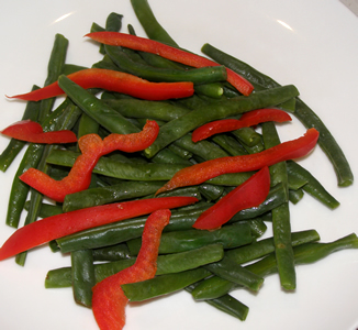 Green beans and Red Capsicum