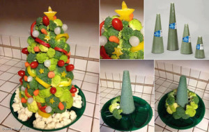 Raw vegetable Christmas Tree