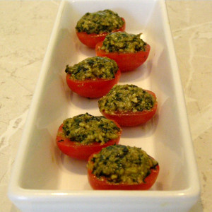 Pesto-topped Cherry Tomatoes