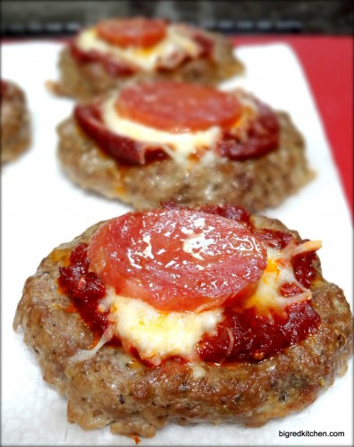 Burger base pizzas from Big Red Kitchen