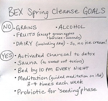 Make a list of your goals for your cleanse or detox