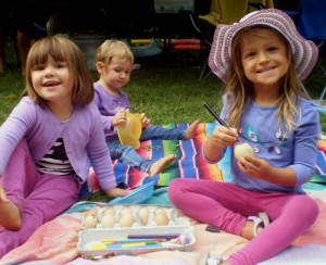 Decorate hard-boiled eggs with markers, crayons, stickers and/or dye