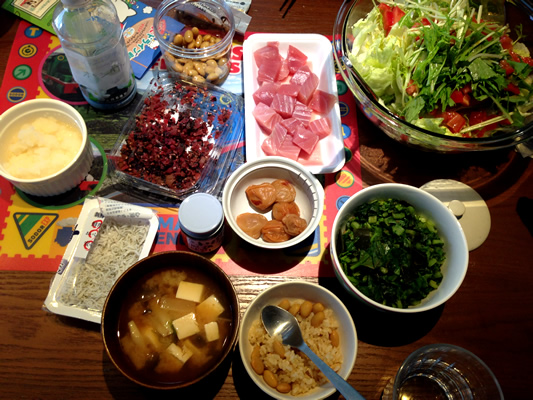 Gluten-free breakfast at our Japanese friend's house